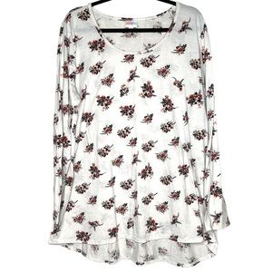 Lularoe Lynnae White Floral Top Size 3XL